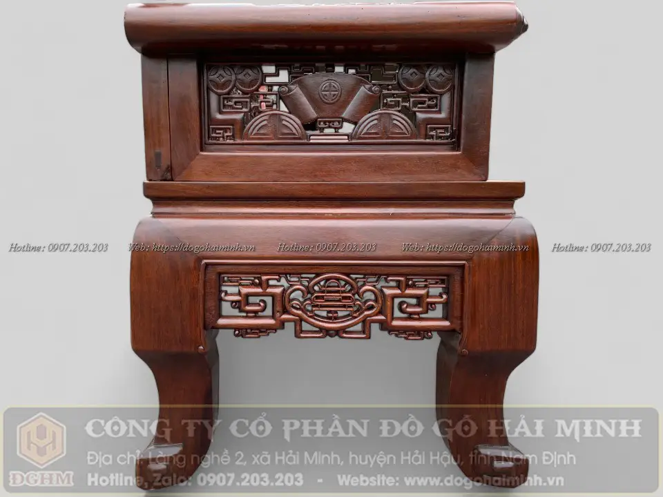 ghế trường kỷ tam sơn tích tứ dân gỗ gụ