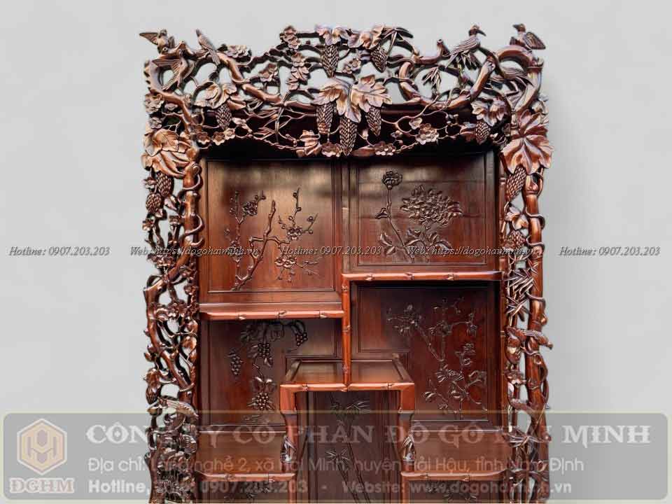 tủ bày đồ đục trúc mướp