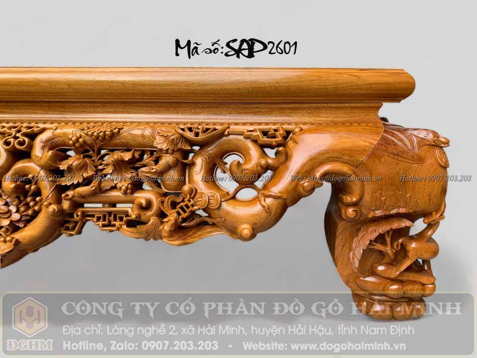 sập chân quỳ ngũ phúc tùng lộc