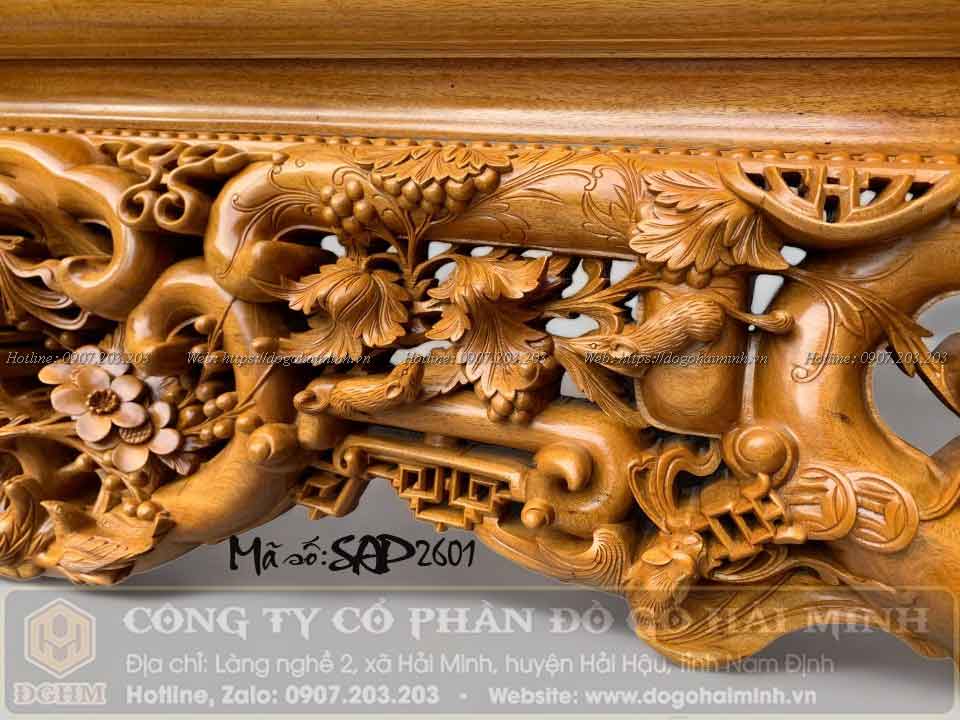 sập ngồi đục ngũ phúc chân tùng lộc