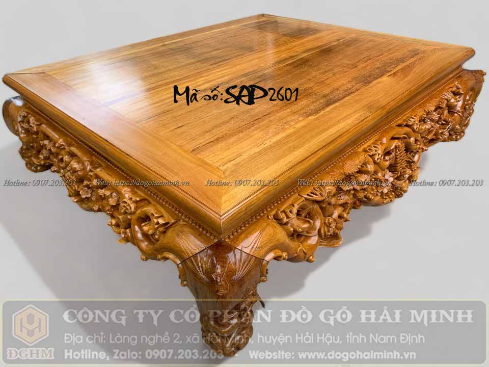 sập chân quỳ ngũ phúc tùng lộc