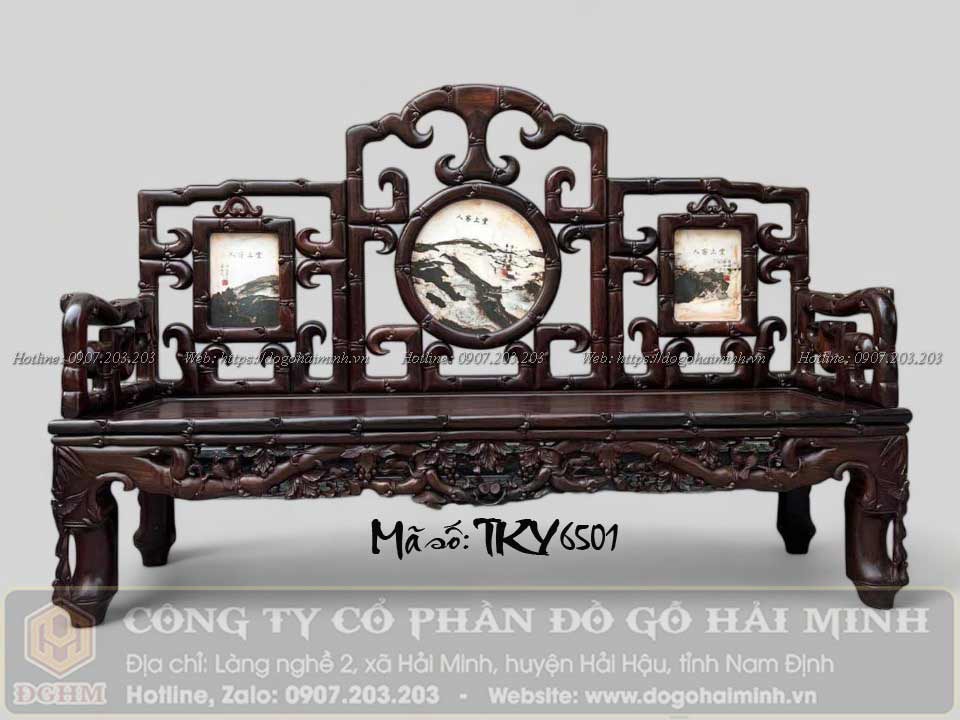 ghế trường kỷ móc trúc gỗ trắc