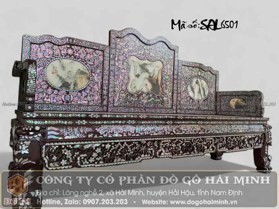 ghế vách tàu gỗ cẩm lai khảm ốc đỏ đẹp