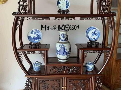 Kệ Bày Đồ Sứ Dáng Bình Phong - Mã số: KE6501