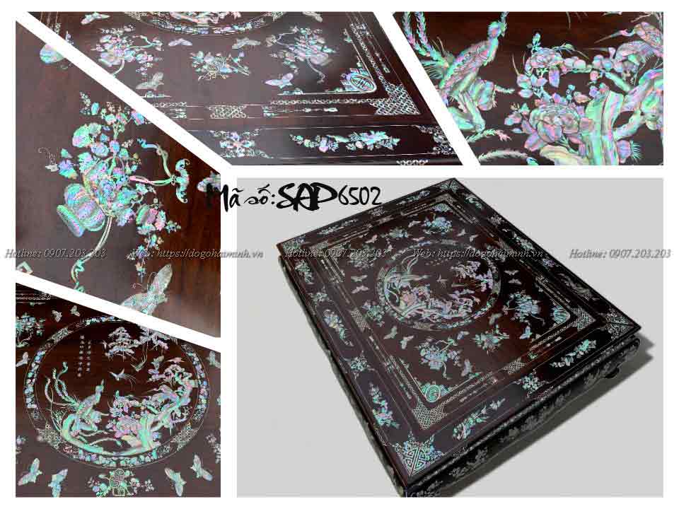 mặt sập khảm ốc tích sen vịt