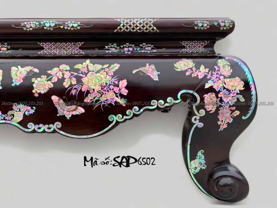 sập chân quỳ khảm sen vịt tứ diện