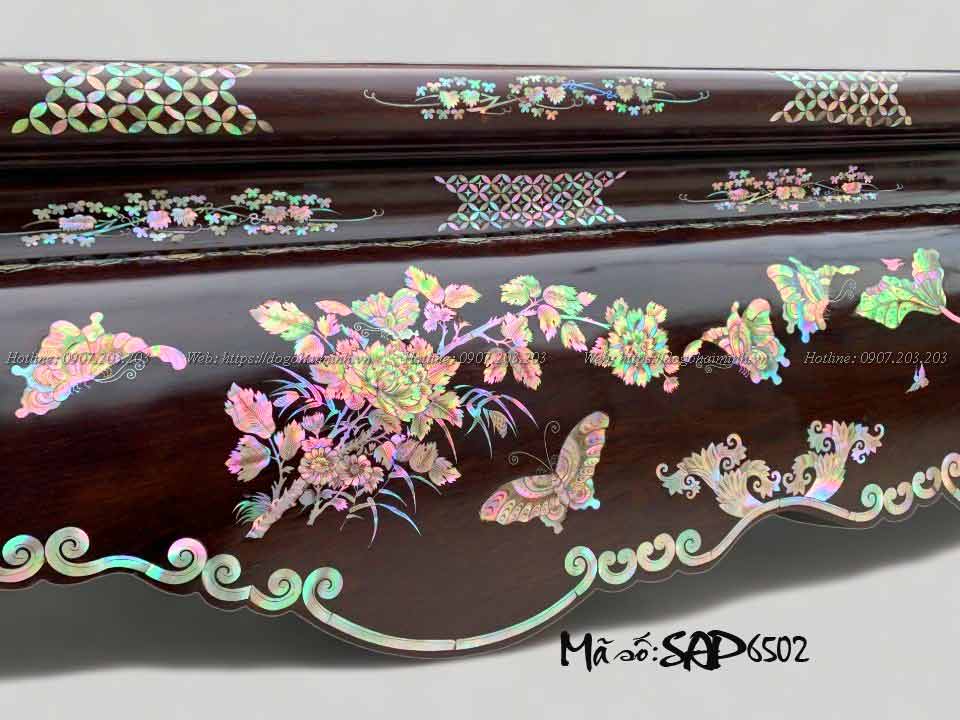 sập gỗ gụ khảm ốc sen vịt tứ diện