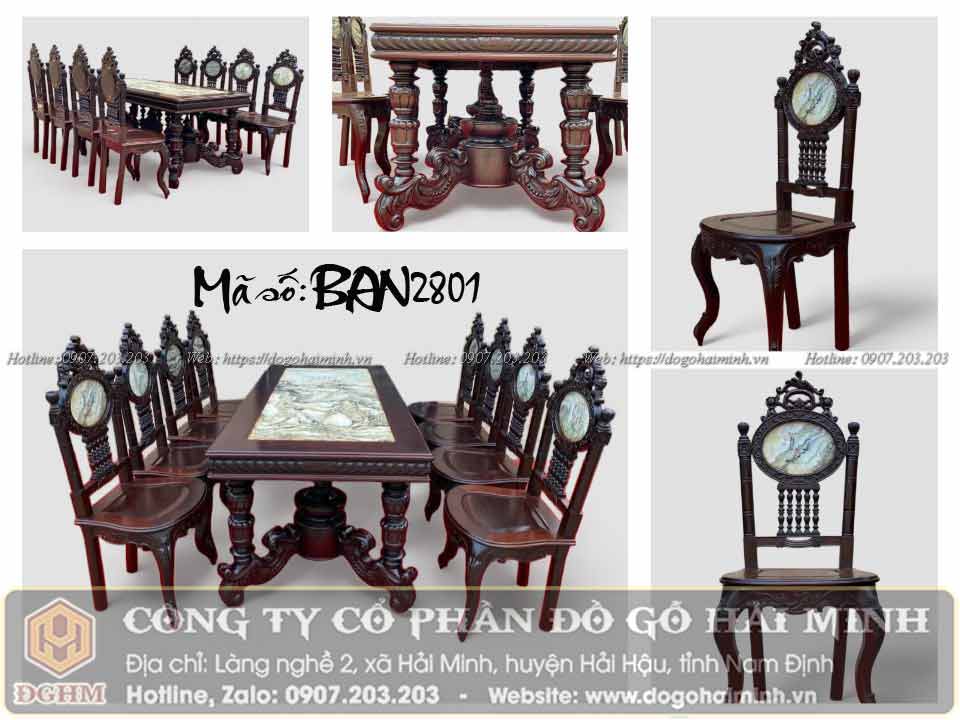 bộ bàn ghế ăn cù lá 8 ghế