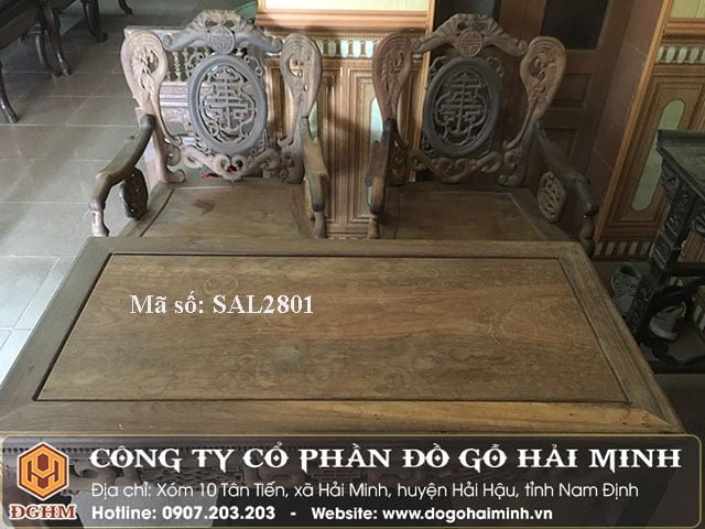Bộ Salong Dơi Thọ gỗ gụ SAL2801