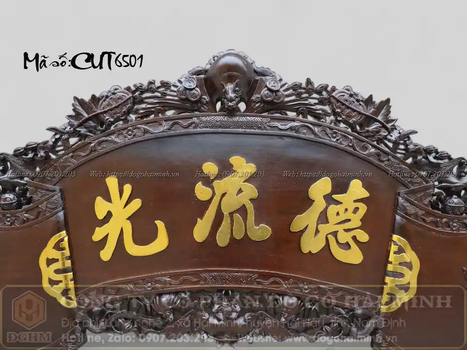 cuốn thư đục dơi ngũ phúc chữ Đức Lưu Quang