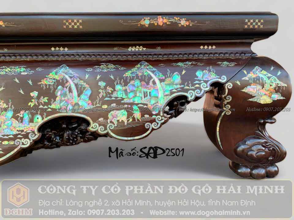 sập chân quỳ khảm ốc liên chi tích tứ dân