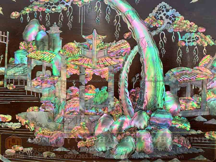 sập gụ khảm ốc tích tứ dân