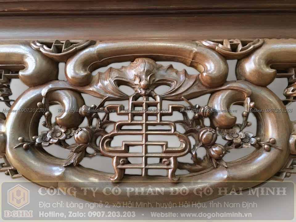 sập ngũ phúc đục trám mai cài thọ lối cổ