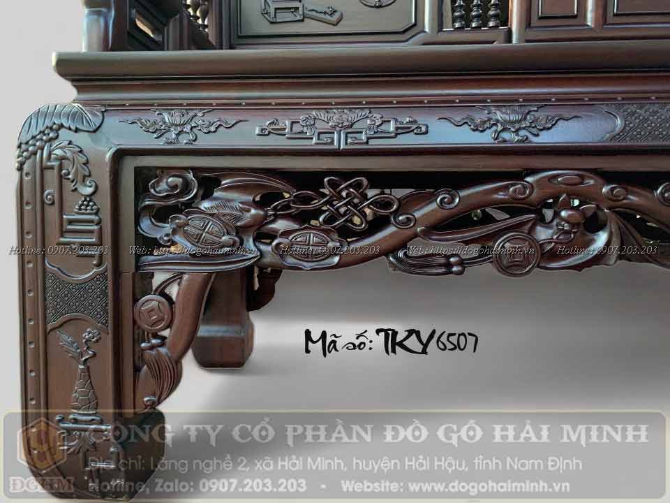 trường kỷ cổ đồ đại 3 món gỗ gụ