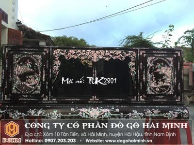 Tủ kinh khảm ốc liên chi gỗ gụ