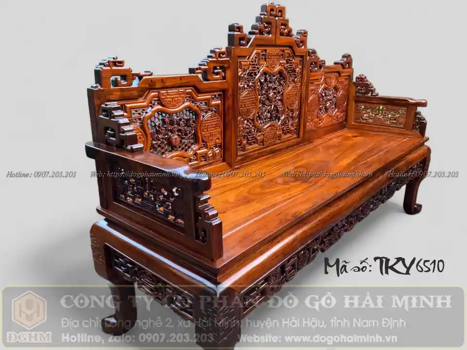 ghế trường kỷ đục truyện ngũ sư vờn cầu gỗ gụ ta