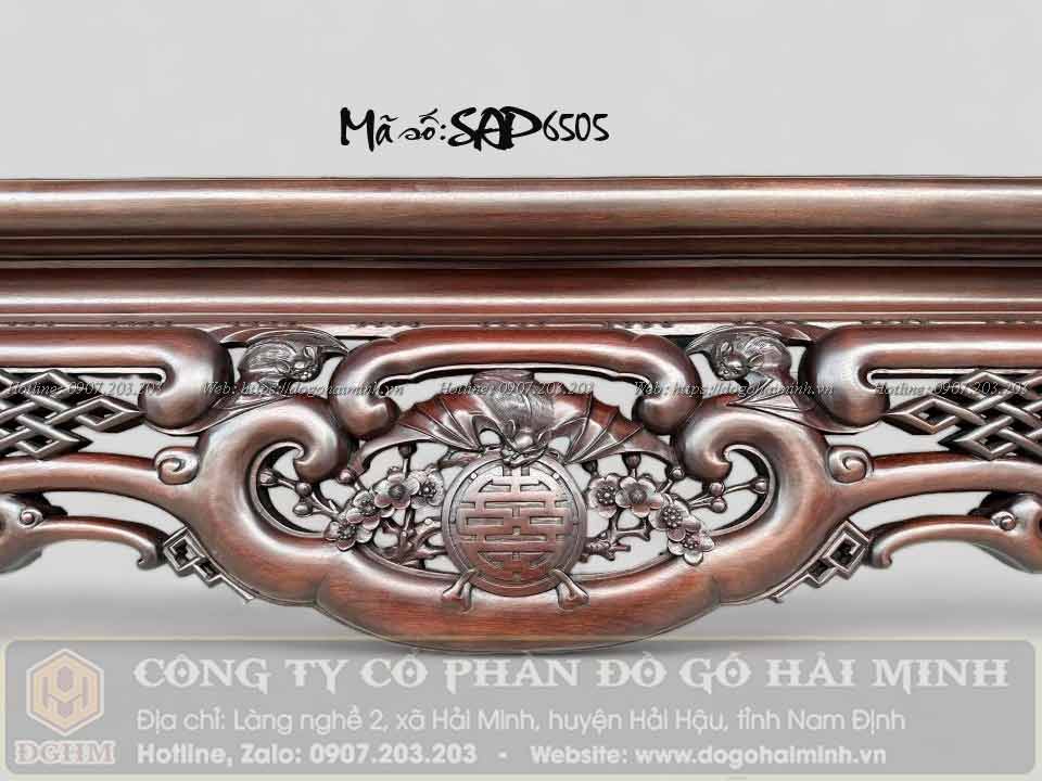 sập ngũ phúc gỗ gụ lối cổ