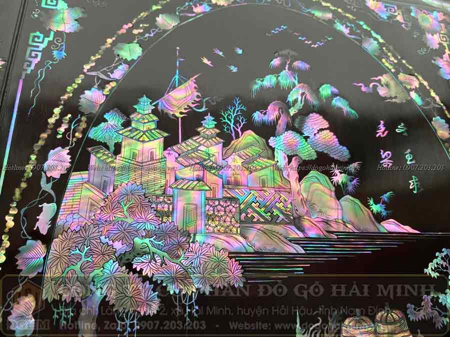 tủ chè khảm liên chi giá rẻ gỗ gụ