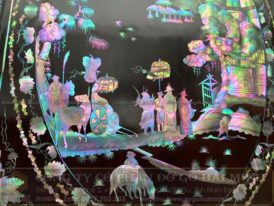 tủ chè khảm ốc liên chi gỗ gụ