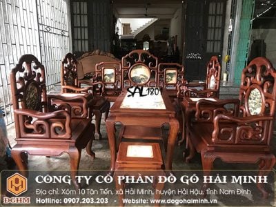 Bộ Salong móc gỗ gụ SAL1801
