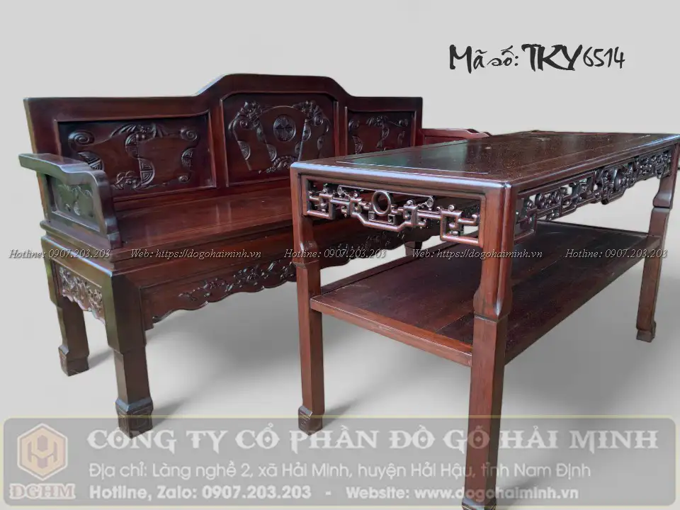 trường kỷ tma sơn đục cuốn thư dơi gỗ gụ