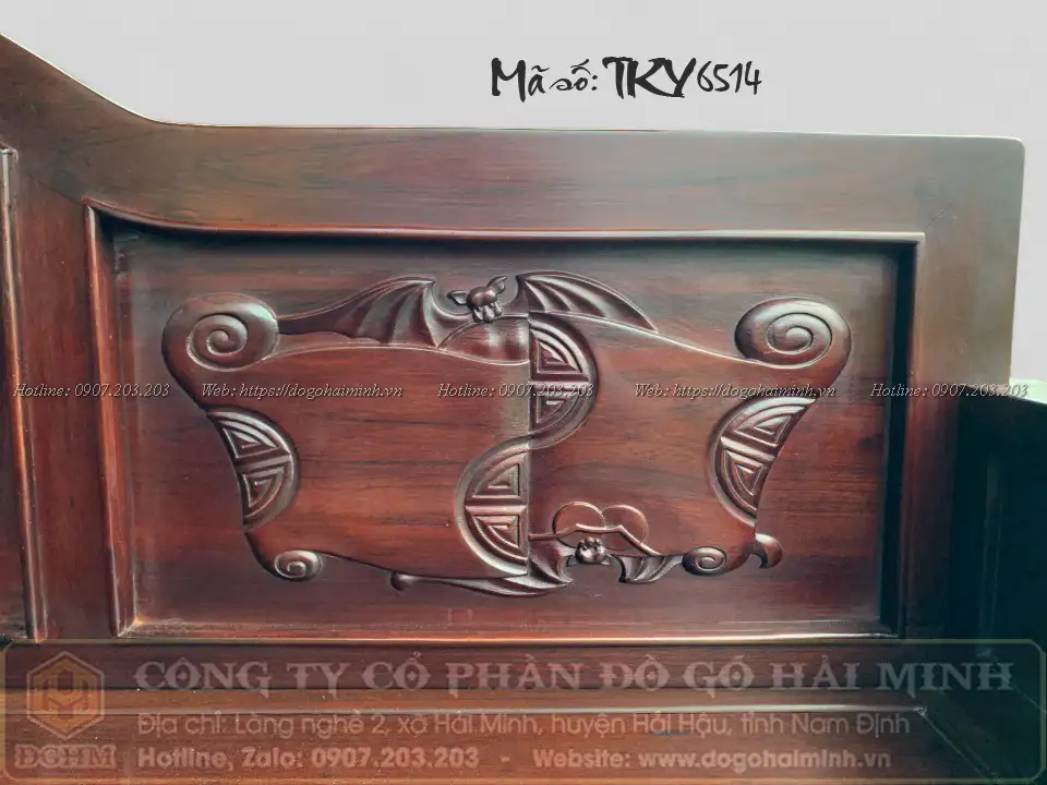 trường kỷ tam sơn mẫu cuốn thư dơi ngậm kim tiền