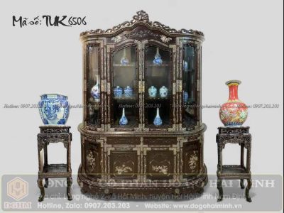 tủ bày đồ louis khảm ốc