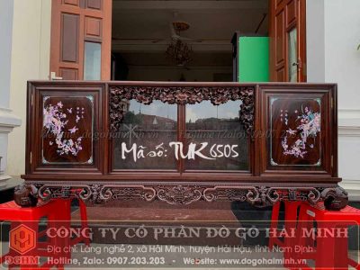 Tủ chè khảm mai treo gỗ gụ - Mã số: TUK6505