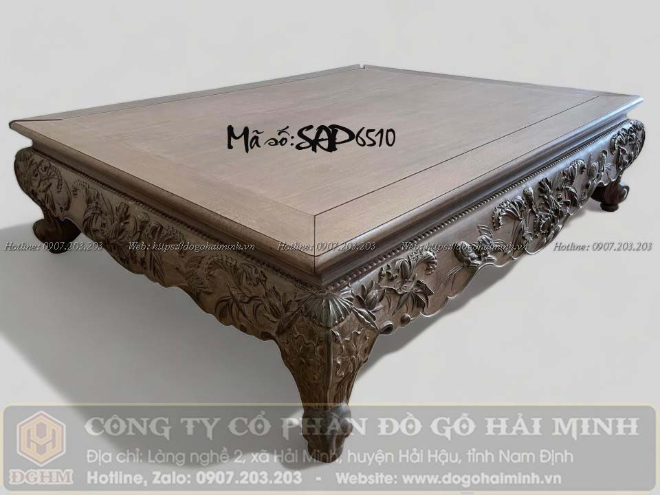 sập sen vịt gỗ gụ mẫu cổ