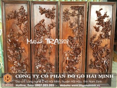 Tranh tứ quý mai trúc cúc lan TRA2808