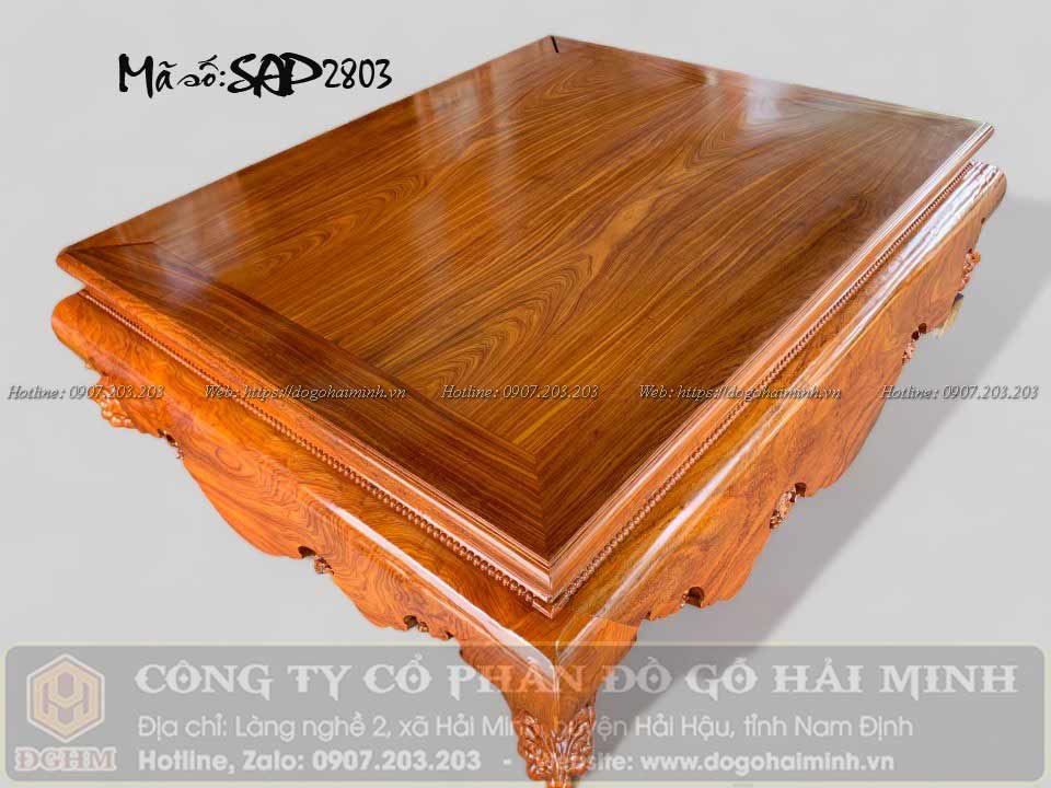 sập trơn vén gỗ hương đá