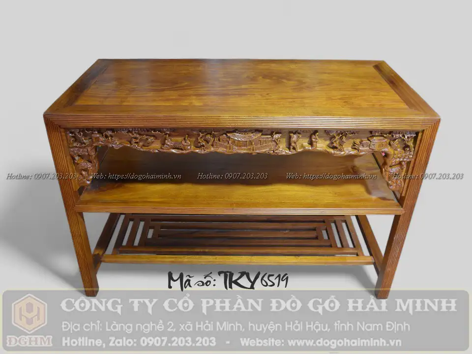 bàn ghế trường kỷ tích tam quốc đục nền