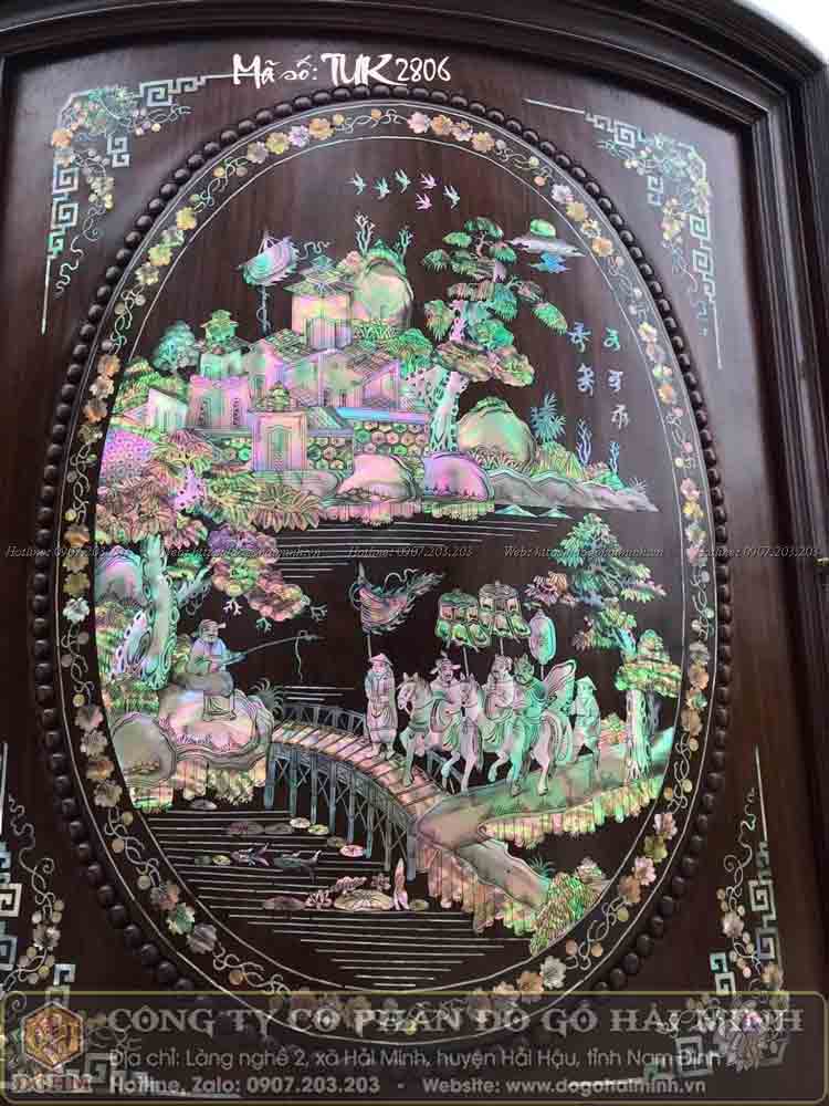 tủ chè cánh cong khảm văn vương cầu hiền giá rẻ