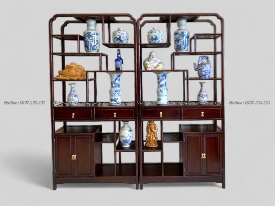Tủ gỗ gụ bày đồ giá rẻ 