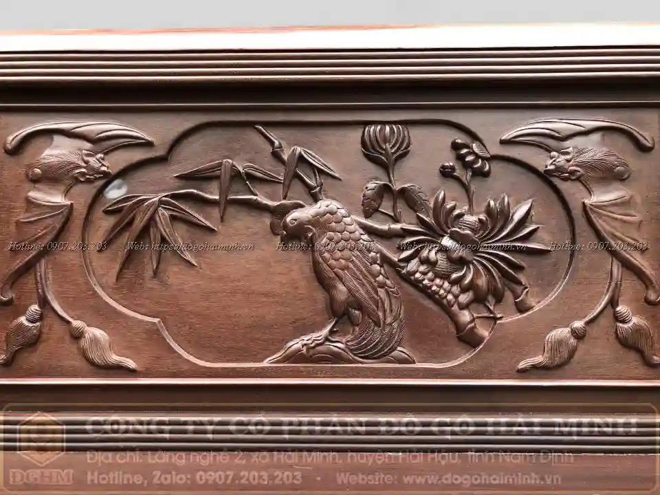 mẫu trường kỷ đục cúc kê trúc