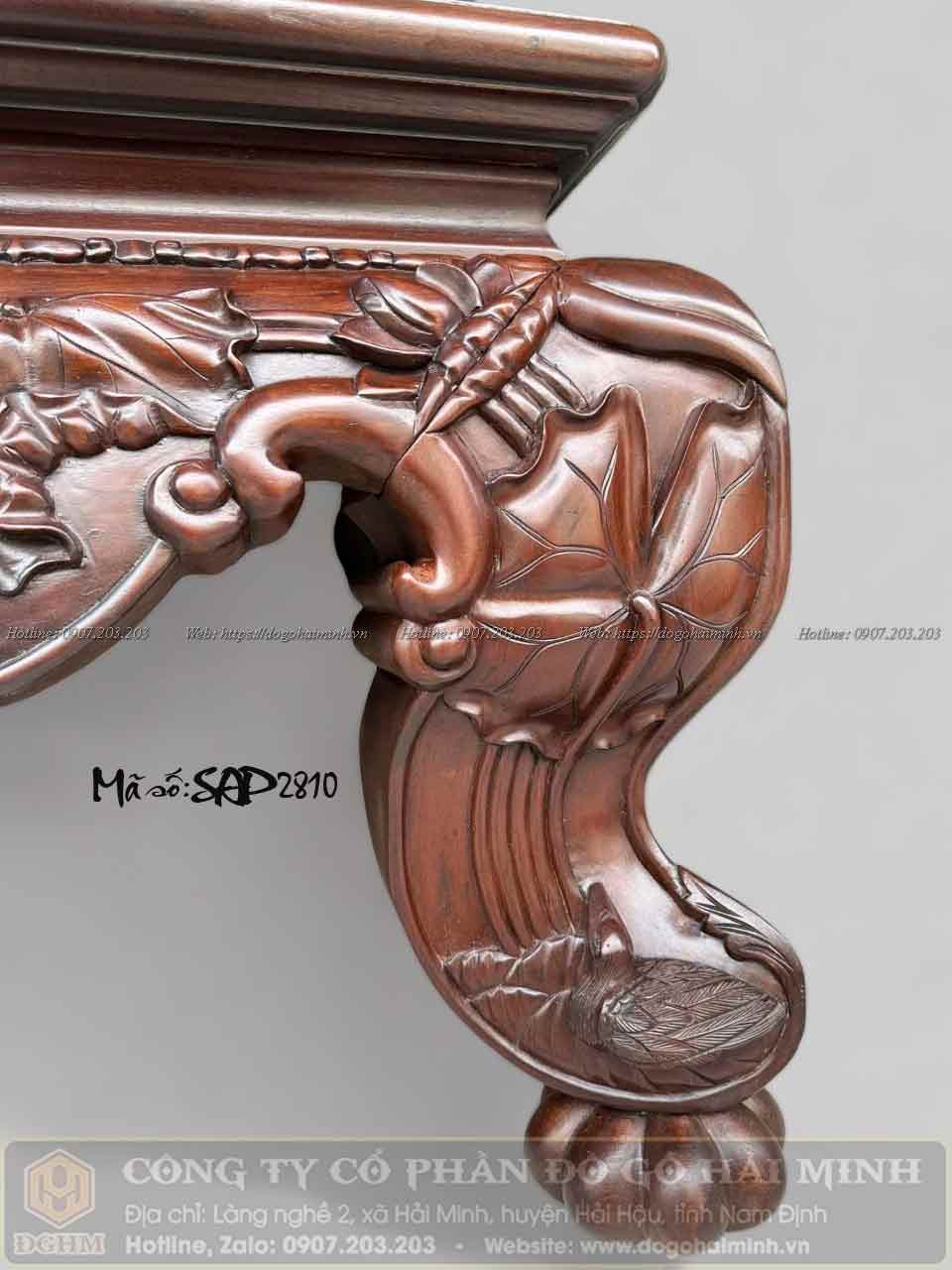 sập chân quỳ đục sen vịt