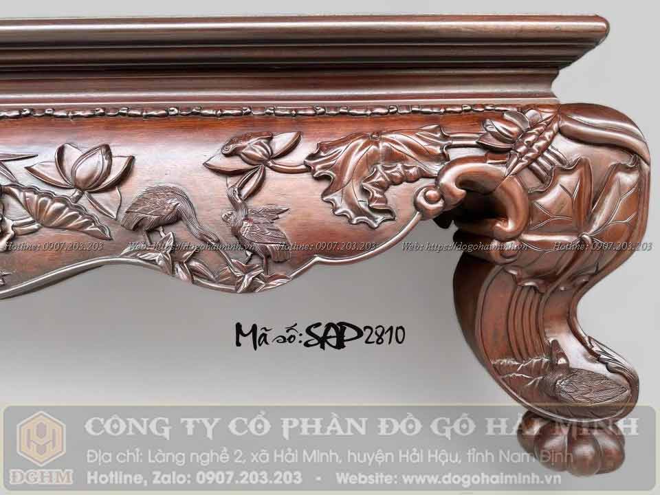 sập gỗ đục sen vịt