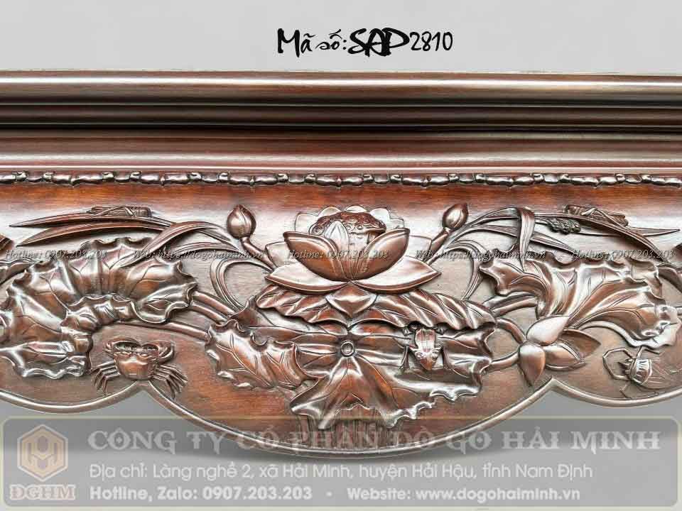 sập gỗ đục sen vịt