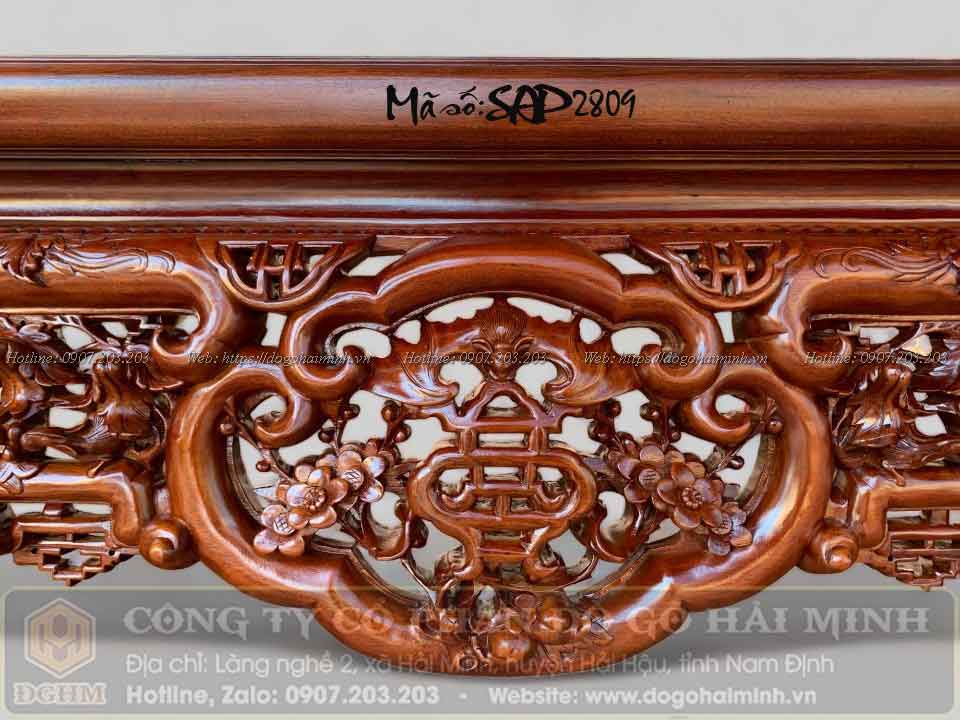 sập ngũ phúc đục dơi ngậm chữ thọ cài hoa mai