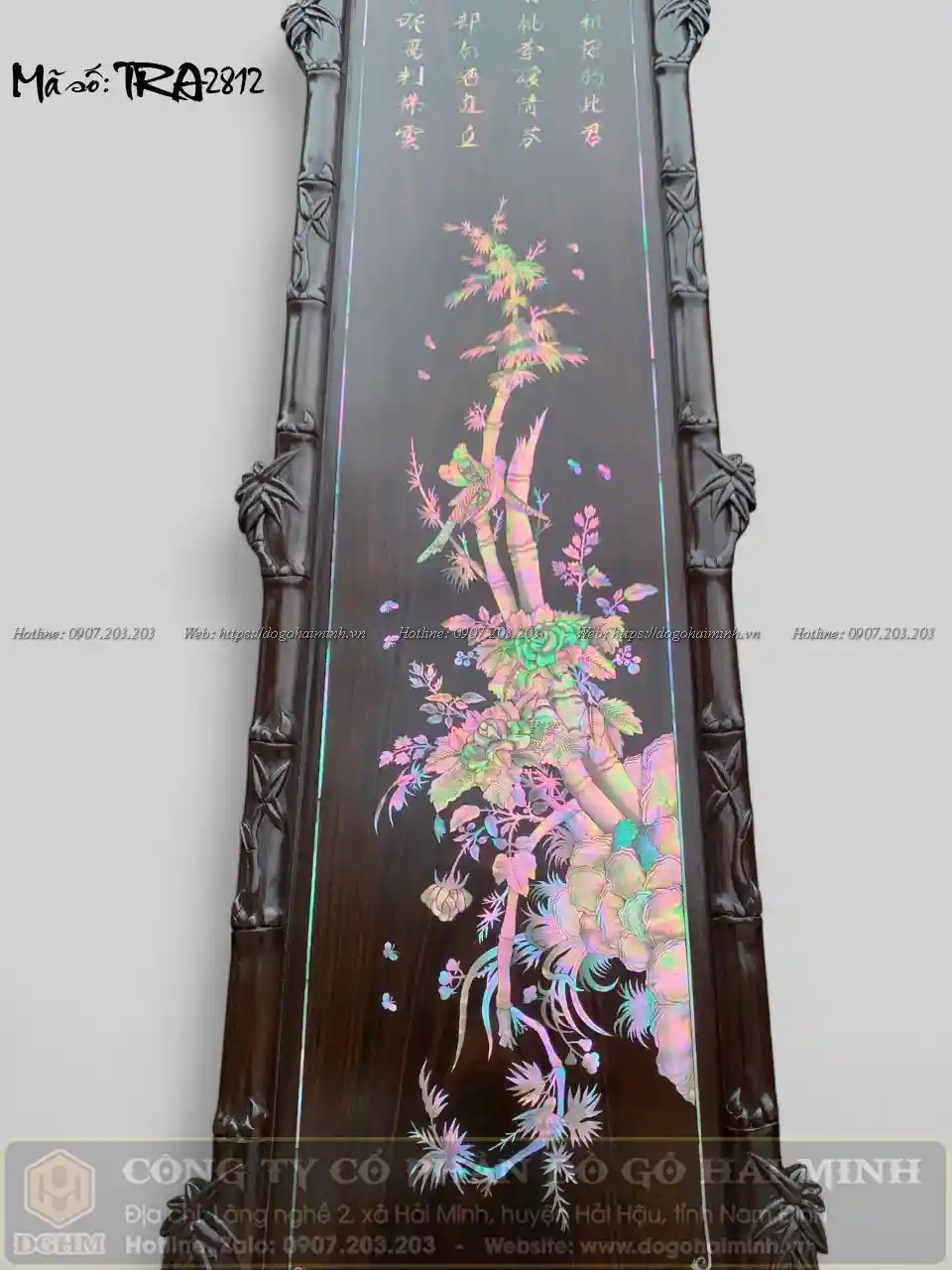 tranh tứ quý khảm ốc đỏ singapore