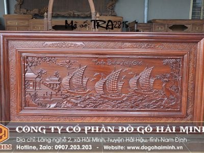tranh gỗ thuận buồng xuôi gió
