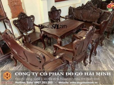 bộ bàn ghế louis kiểu pháp 3 buồng