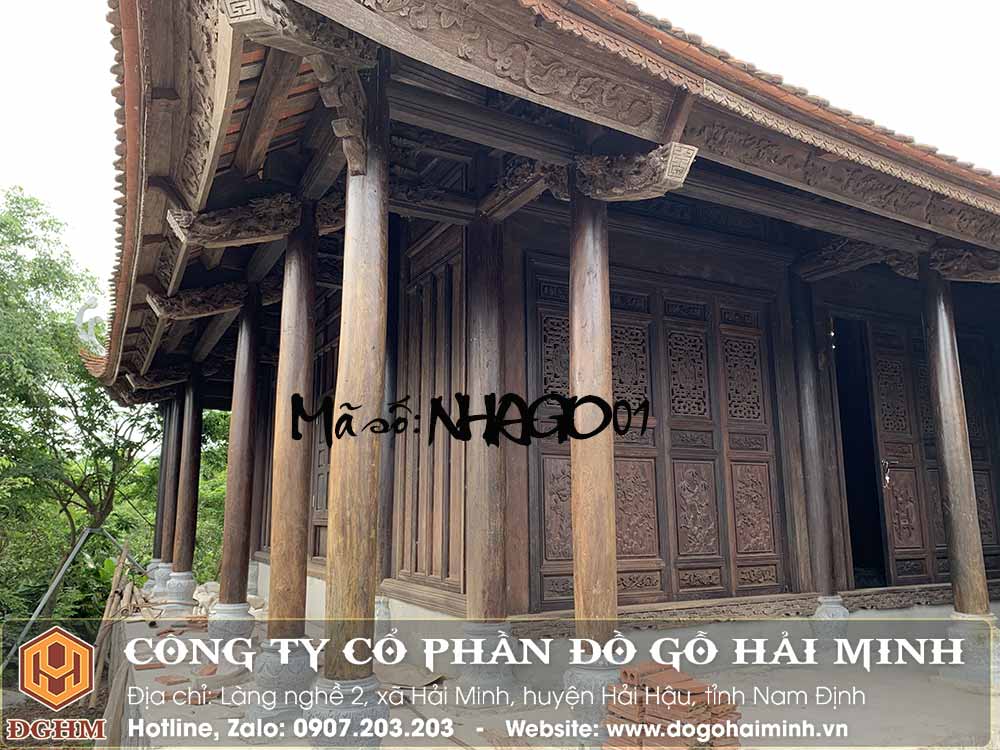 nhà gỗ lim 5 gian 3 chái