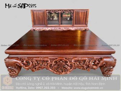 sập gỗ gụ đục nho sóc đẹp