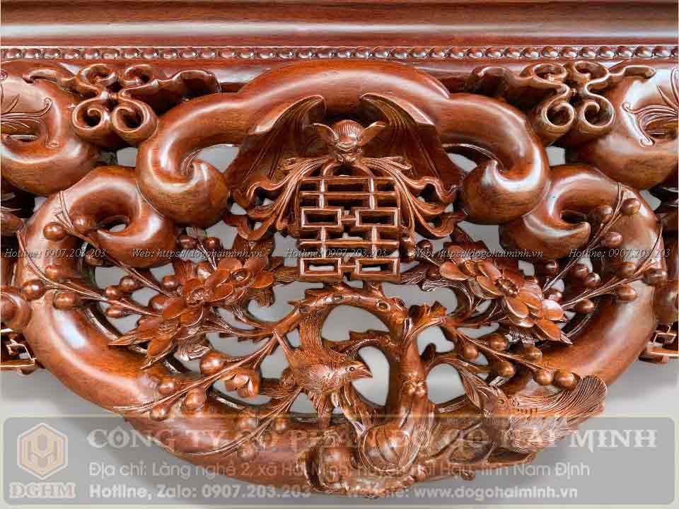 sập ngũ phúc dơi ngậm chữ thọ đục nho sóc