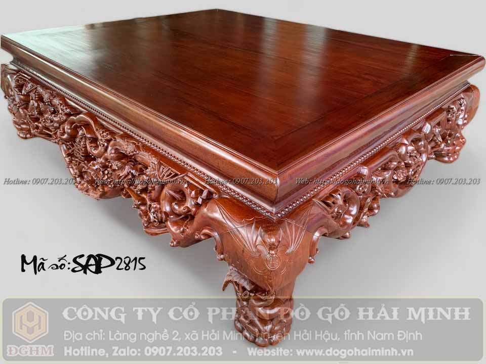 sập gụ ngũ phúc đục nho sóc