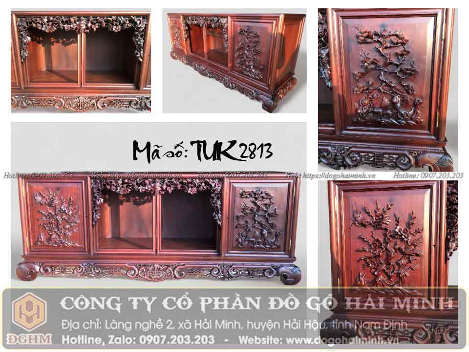 tủ chè cánh đục tứ quý đẹp giá rẻ