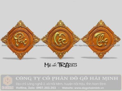 tranh chữ phúc lộc thọ thếp vàng