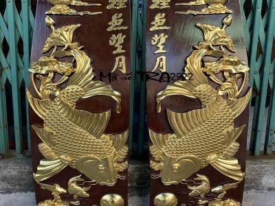 tranh gỗ cá chép