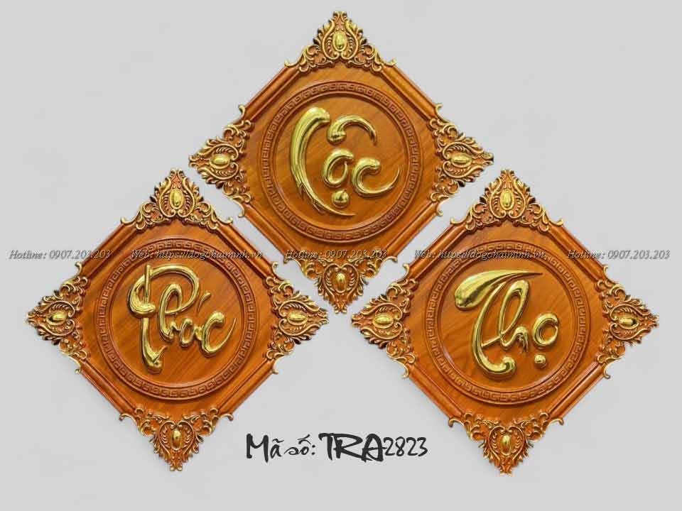 tranh phúc lộc thọ thếp vàng đẹp